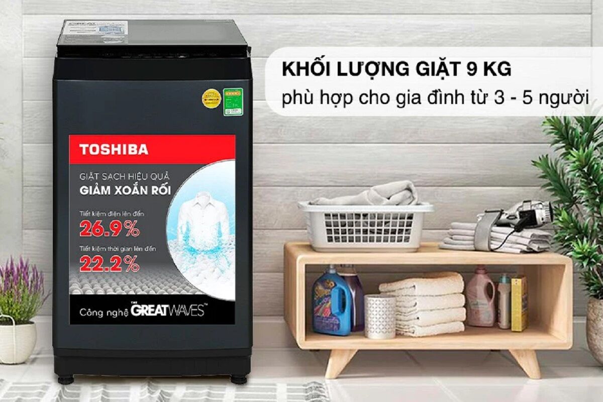 Khám phá chi tiết Máy giặt Toshiba 9kg AW-M1000FV(MK) cho gia đình 5 thành viên