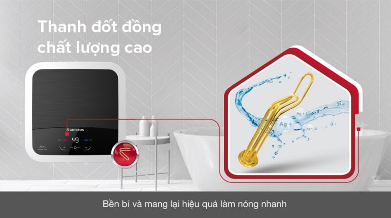 Bình nóng lạnh Ariston AN2 15LUX-D Ag+: Lọc khuẩn ion bạc, bình 15 lít cho gia đình 2-3 người!