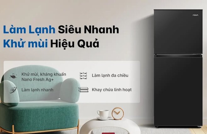 Tủ lạnh Aqua 143 lít AQR-T160FA(BS) phù hợp cho 1 - 2 người