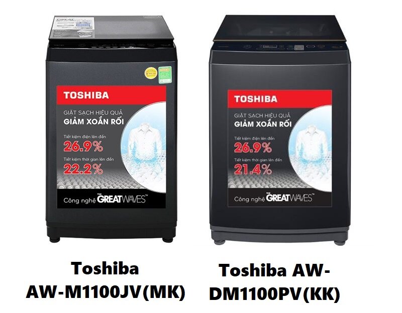 So sánh máy giặt Toshiba 10 kg AW-M1100JV(MK) và AW-DM1100PV(KK)
