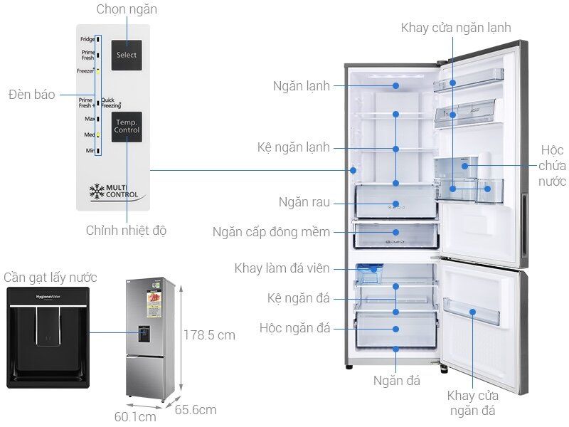 Tủ lạnh Panasonic Inverter 322 lít NR-BV360WSVN trang bị nhiều công nghệ hiện đại
