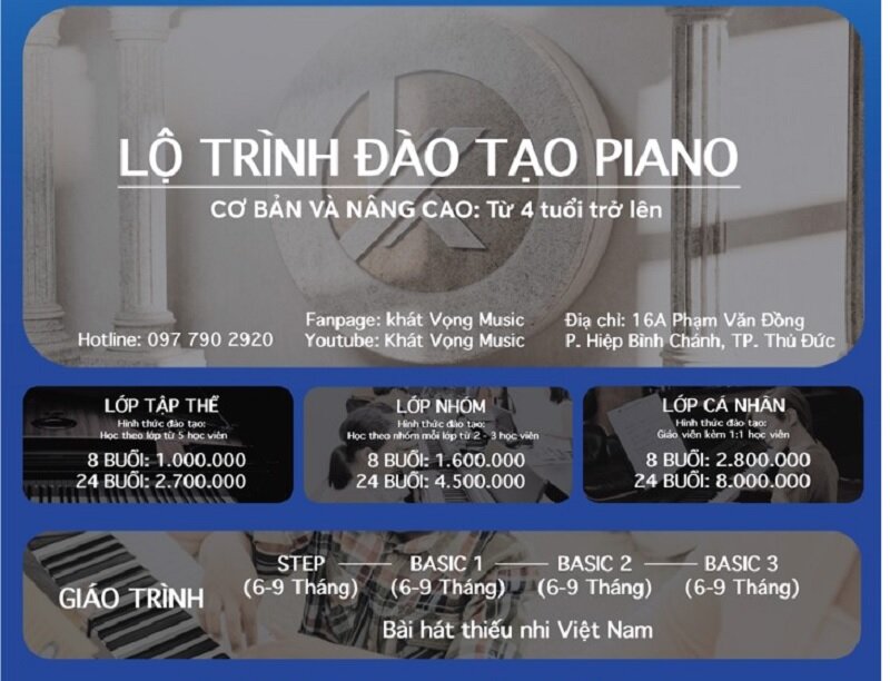 khóa học nhạc cụ tại thủ đức khát vọng music học phí