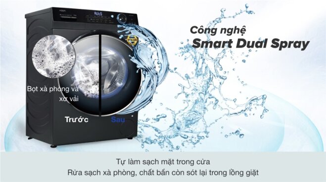 Đánh giá máy giặt Aqua Inverter 9 kg AQD-D902G.BK