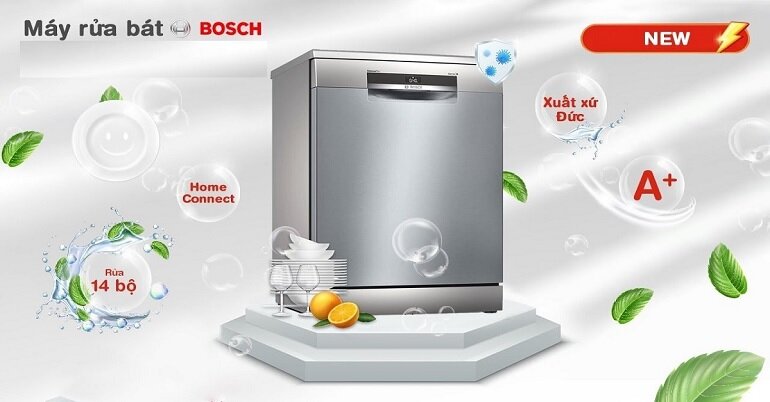 Ứng dụng, trang bị nhiều công nghệ hiện đại trên máy rửa bát Bosch SMU6ZCS09E