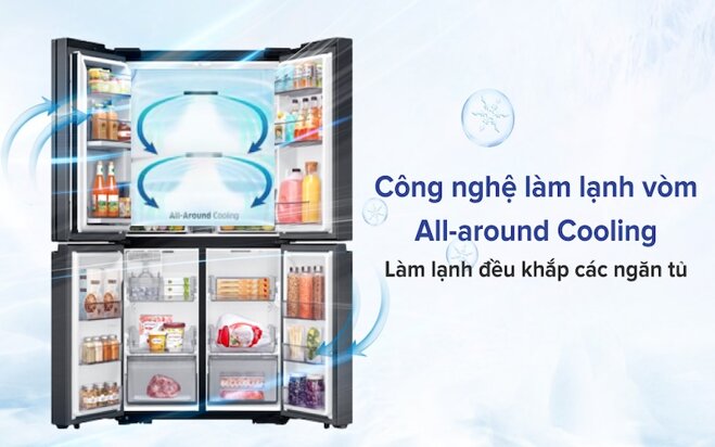 Tủ lạnh Samsung Multi Door RF59C766FB1/SV làm lạnh và đông đá nhanh chóng