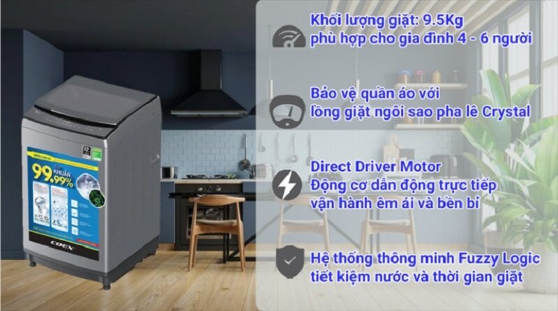 TOP 3 máy giặt Coex 9,5kg thế hệ mới đáng mua hiện nay