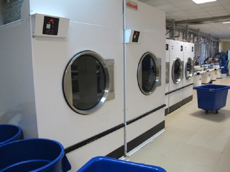 Máy giặt sấy có kích thước và công suất hoạt động rất lớn