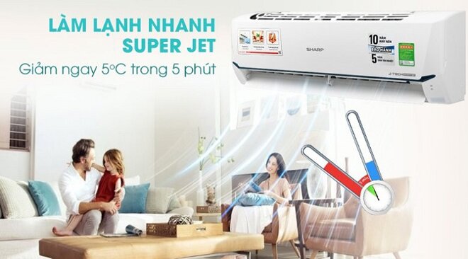 điều hòa Sharp 1 chiều 9000 BTU Inverter AH-X10ZW