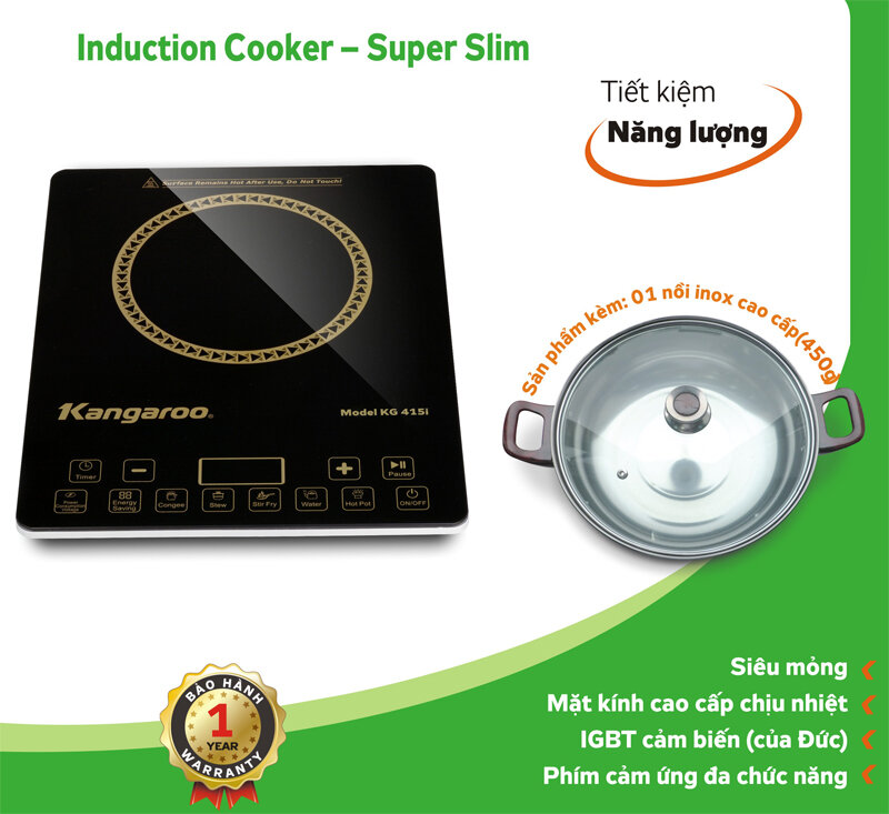 Bếp từ Kangaroo KG415I siêu mỏng, nhẹ, bền, chắc