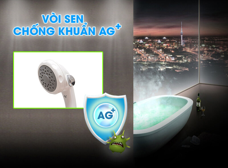 Vòi sen tích hợp công nghệ ion Ag+ khử khuẩn