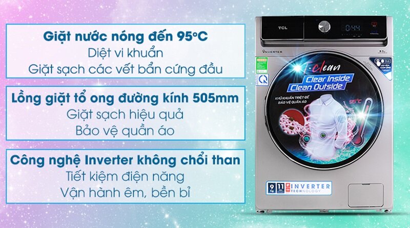 Đánh giá máy giặt TCL Inverter 9 kg TWF90-K14508DC04: Giá rẻ và tiết kiệm điện!