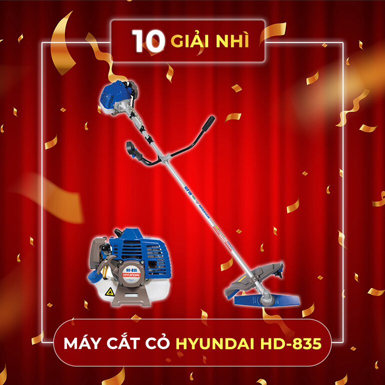 Máy cắt cỏ Hyundai HD-835 được bảo hành các bộ phận cơ khí 6 tháng và IC 12 tháng.
