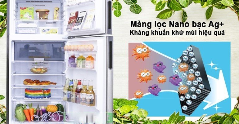 Tủ lạnh Inverter Sharp SJ-X252AE-DS tích hợp màng lọc nano bạc Ag+ kháng khuẩn hiệu quả