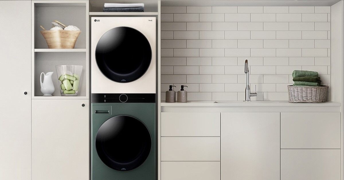LG WashTower™ Tháp giặt sấy cao cấp với bộ điều khiển trung tâm WT2116SHEG