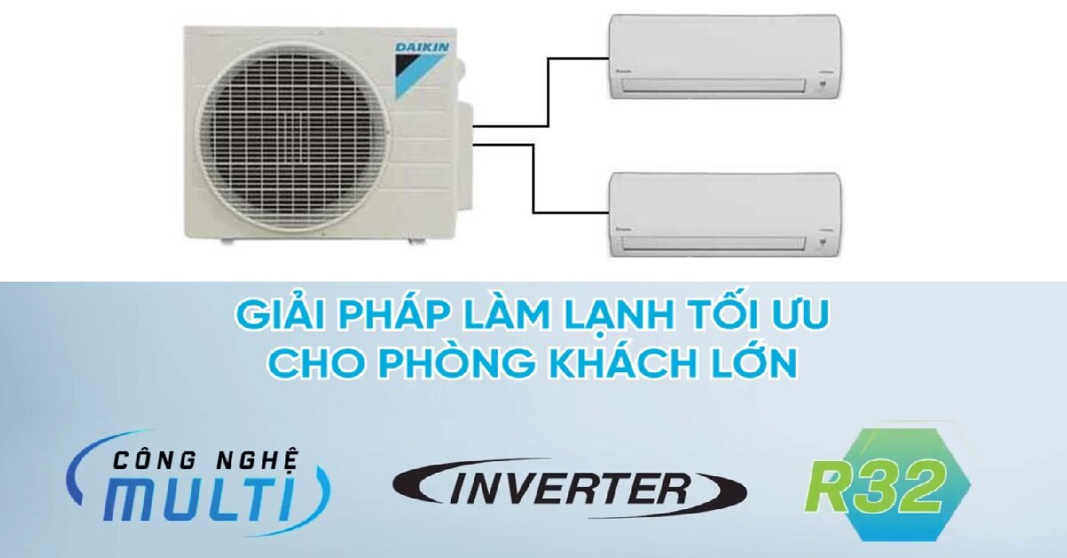 Combo điều hòa Multi S Daikin MKC70RVMV/CTKC35RVMV/ CTKC50SVMV - Giải pháp làm mát hiệu quả cho phòng chữ L