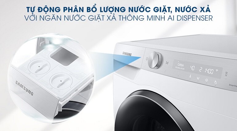 Ngăn xả nước vải thông minh trên máy giặt