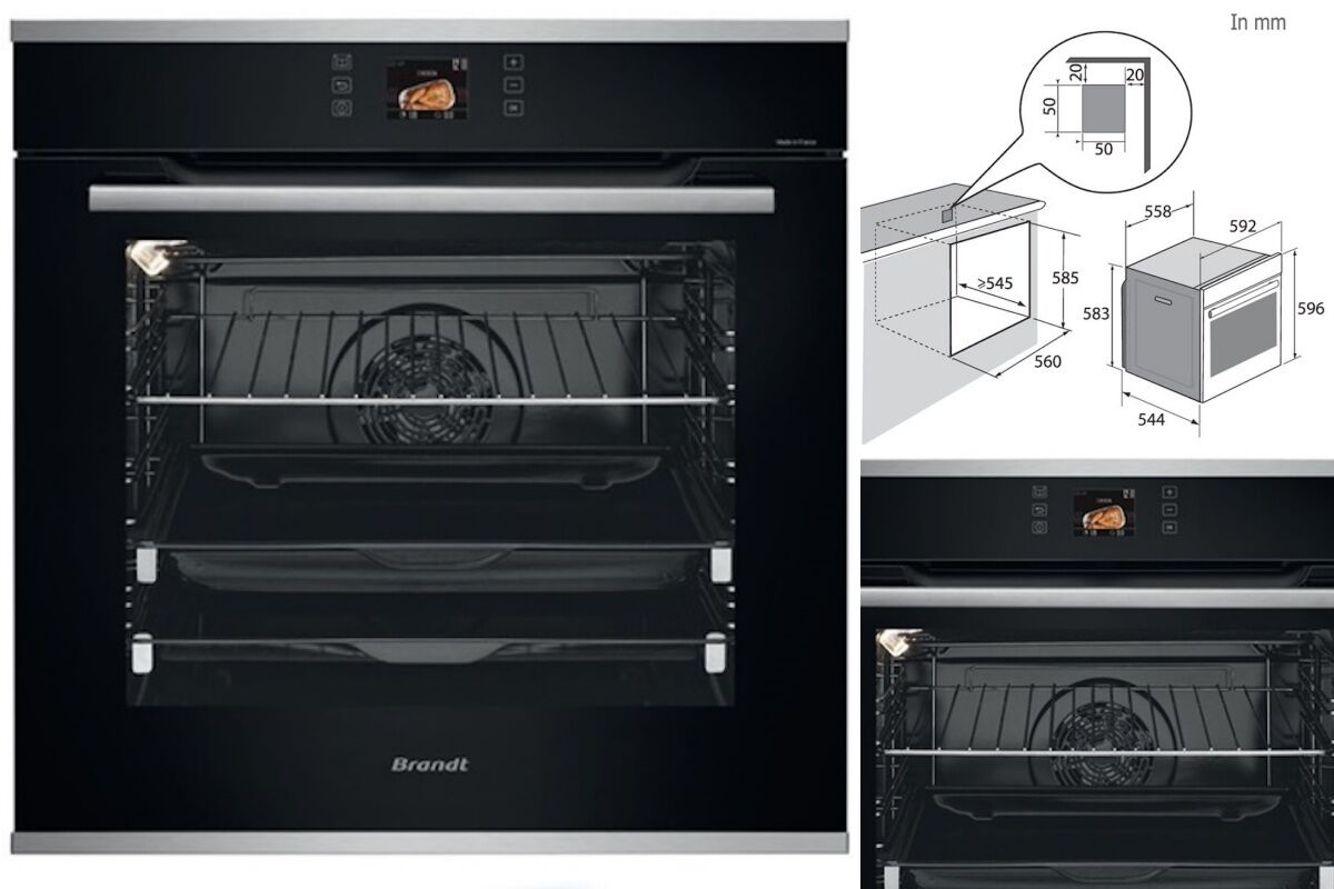 Lò nướng Brandt BOP7568LX, 73L thiết kế lắp âm tiết kiệm không gian và dung tích siêu lớn