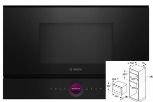 Lò vi sóng Bosch BFR7221B1 Serie 8 nấu nướng thông minh, chuẩn vị chuyên gia