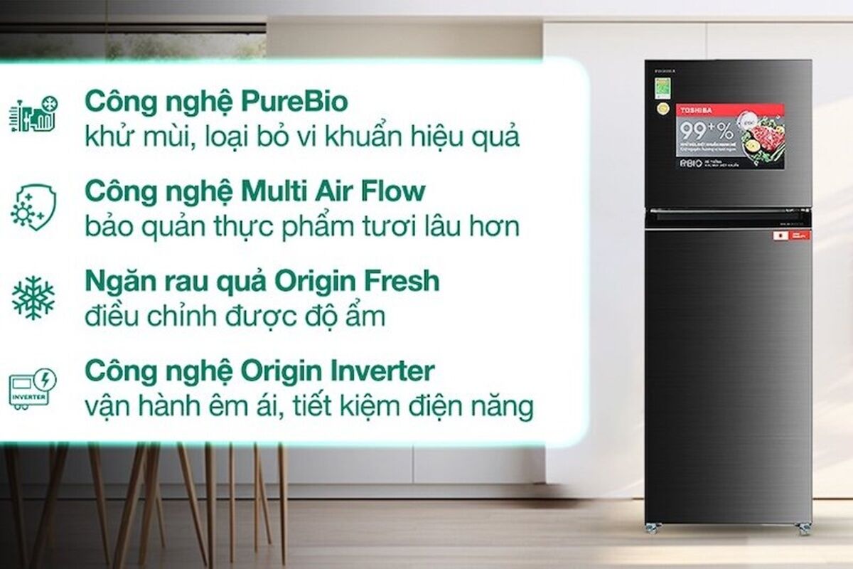 Loạt tủ lạnh Toshiba 2 cánh chất lượng, giá hợp lý cho gia đình năm 2025