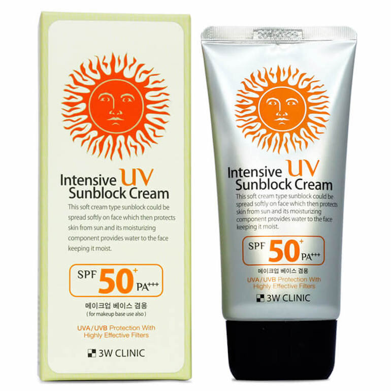Kem chống nắng giá học sinh 3W Clinic Intensive UV Sunblock Cream SPF50 PA+++.