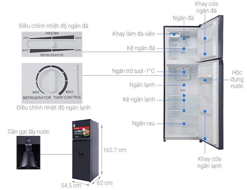 Đánh giá chi tiết tủ lạnh Toshiba Inverter 249 lít GR-RT325WE-PMV(06)-MG