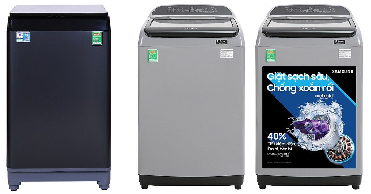 Lựa chọn máy giặt cửa trên nào tốt giữa Samsung Inverter 10 kg WA10T5260BY/SV và Aqua 10 KG AQW-F100GT.BK phân khúc 6 triệu