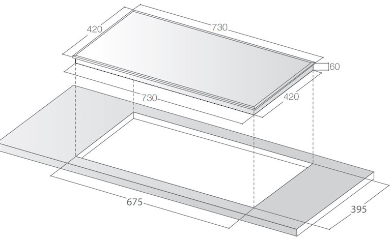 Kích thước của Bếp từ Lorca LCI-888 Plus