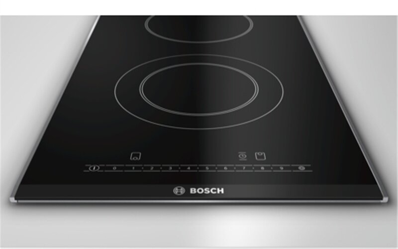 Bosch PKF375FB1E double electric stove uses TouchSelect control panel 