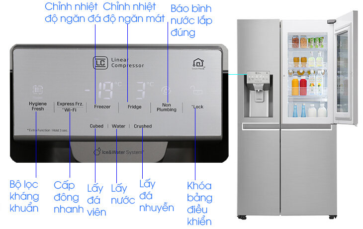 Hướng dẫn các nút điều khiển trên tủ lạnh LG