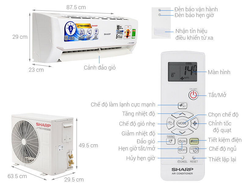 Minh họa chế độ Powerful Jet của Điều hòa Sharp AH-X9VEW 