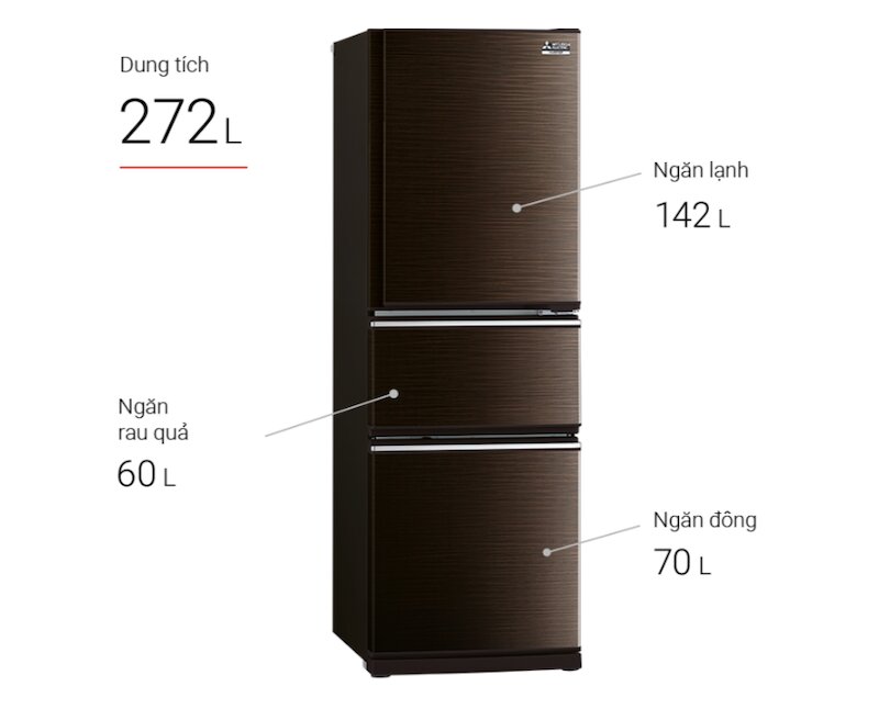 Tủ lạnh Mitsubishi Electric Inverter 272 lít MR-CX35EM phù hợp cho nhà có diện tích nhỏ