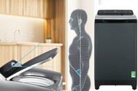 Máy giặt Aqua 10.5 Kg AQW-FR105JT.BK rất sang xịn, mà giá chỉ 6 triệu đồng
