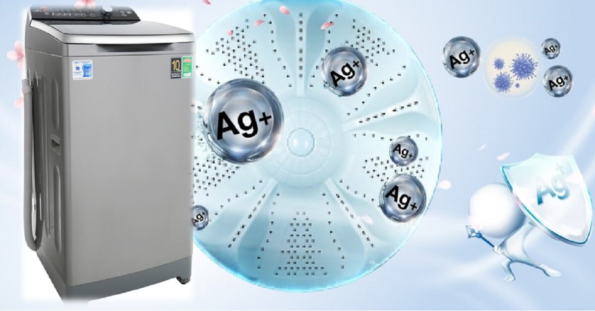 Máy giặt AQUA 10kg AQW-DR100ET công nghệ giặt sạch - siêu tiết kiệm điện