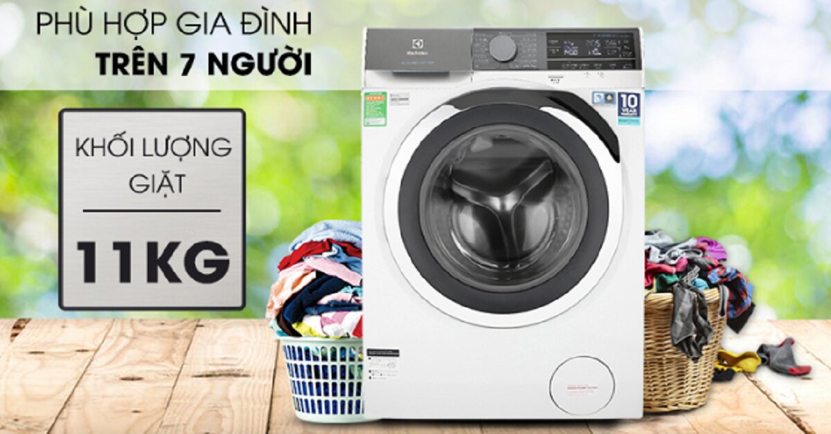 Máy giặt cửa ngang Electrolux 11kg dòng máy giặt thông minh hiện đại