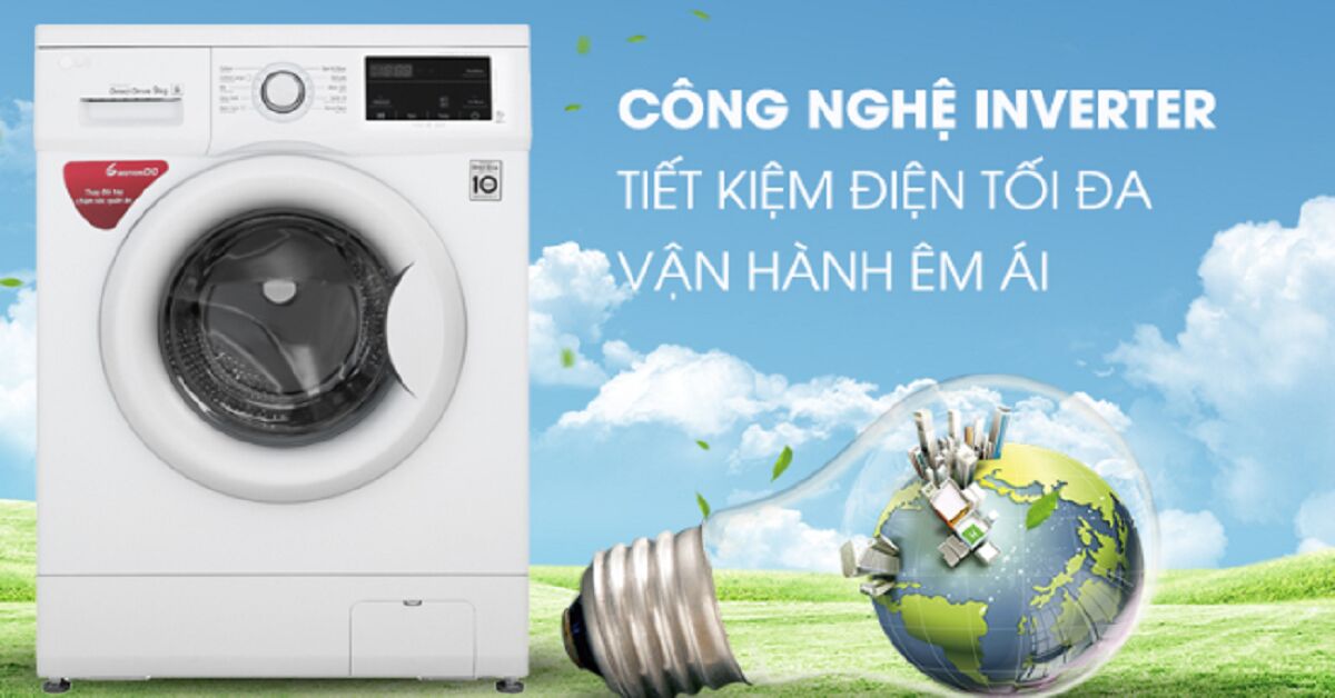 Máy giặt LG 9kg FM1209N6W hiện đại, thông minh loại bỏ 99,9% vi khuẩn