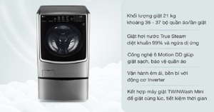 Máy giặt LG lồng đôi Twin wash F2721HTTVT2735NWLV có gì đặc biệt?