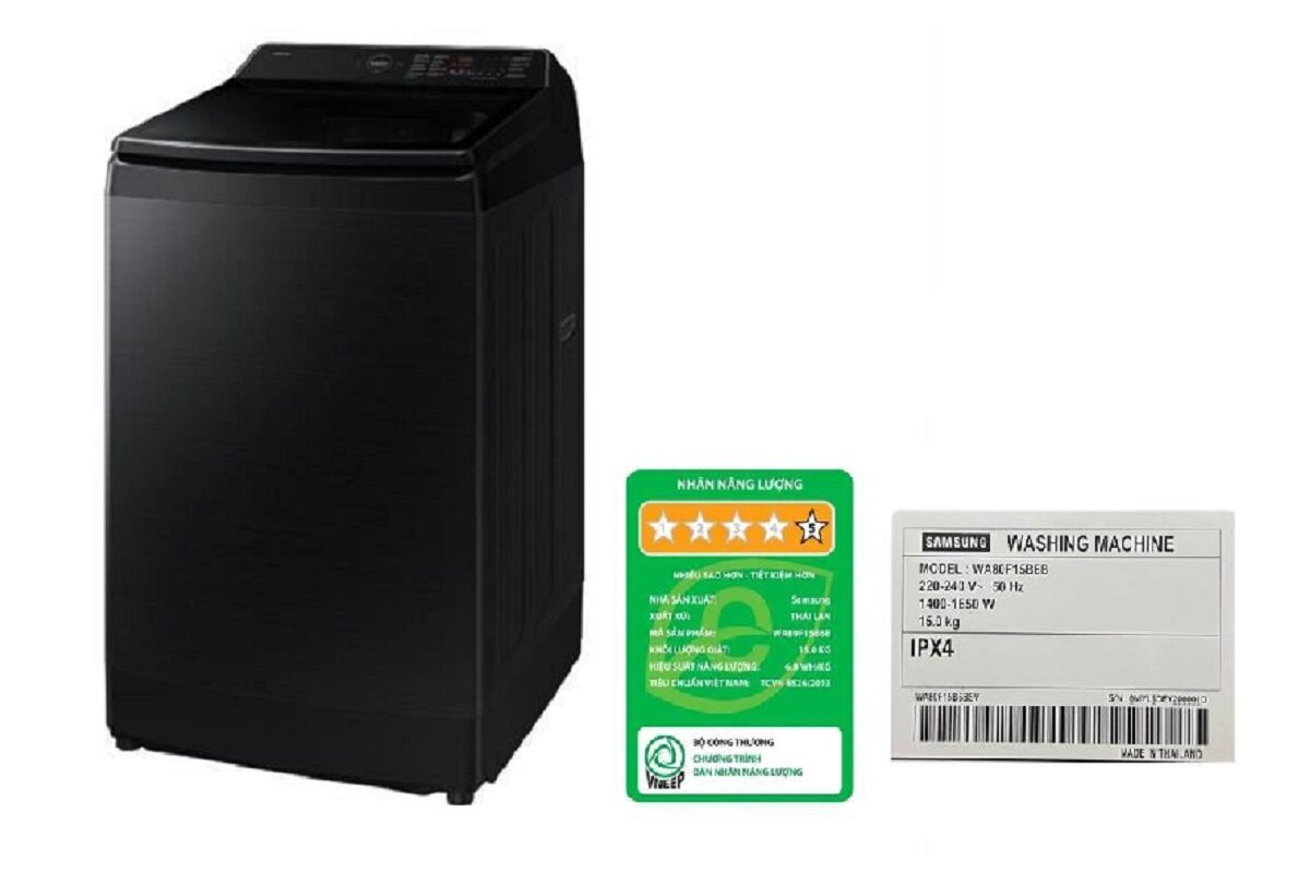 Máy giặt Samsung WA80F15B6BSV khối lượng giặt "khủng" mà cực tiết kiệm điện