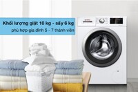 Máy giặt sấy Bosch 10 kg WNA254U0SG 2 trong 1, chất lượng Châu Âu giá chỉ 10 triệu đồng