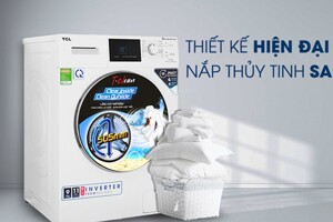Máy giặt TCL Inverter 9 kg TWF90-M14303DA03 giá rẻ nhưng uy tín, tốc độ quay vắt cao