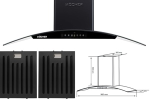 Máy hút mùi Kocher K-226V chỉ cần chạm nhẹ là thoáng sạch không gian bếp