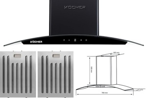 Máy hút mùi Kocher K-228BL giúp đánh bay mọi mùi khó chịu