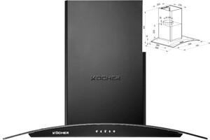 Máy hút mùi Kocher K-8870BL nâng tầm không gian bếp cùng công nghệ hút đỉnh cao