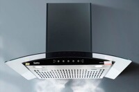 Máy hút mùi Sato HM017.B vẻ đẹp kính cong kết hợp hiệu suất hút mùi ấn tượng
