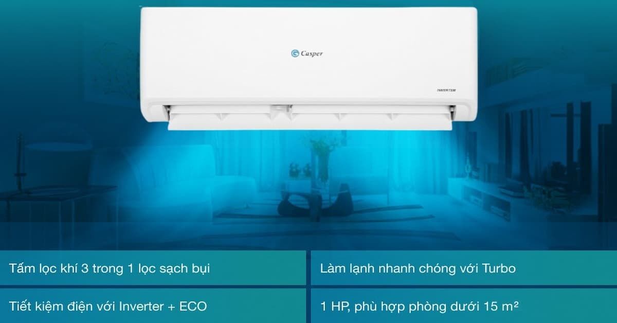 Máy lạnh Casper 1hp inverter GC-09IS32 giá chỉ còn 5,5 triệu đồng có nên mua năm 2023 không?