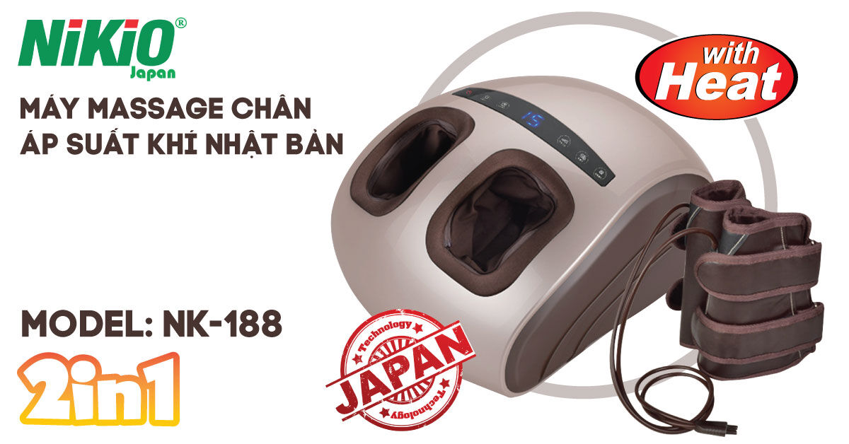 Máy massage chân áp suất khí Nhật Bản Nikio NK-188 giải pháp cho đôi chân khỏe đẹp