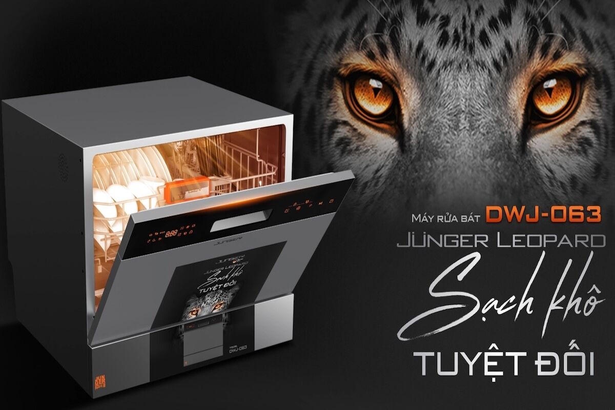 Máy rửa bát 8 bộ Junger Leopard DWJ-063 sạch khô tuyệt đối