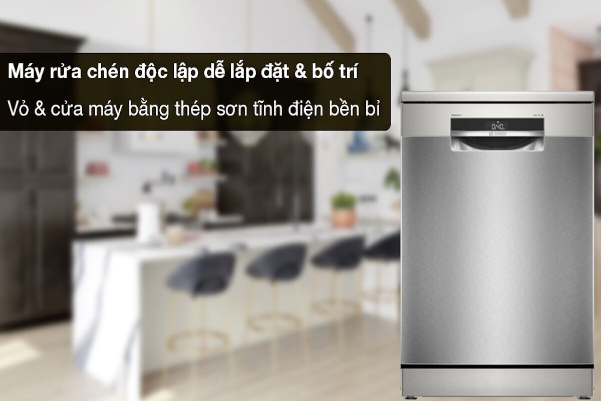 Máy rửa bát Bosch SMS6ECI11E Serie 6 khử trùng hiệu quả, bảo vệ sức khỏe gia đình