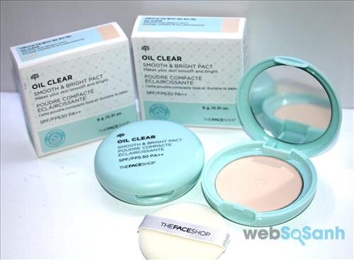 Phấn phủ The Face Shop Oil Clear Smooth & Bright Pact