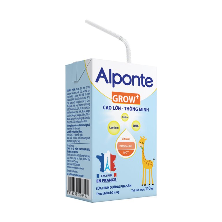 Sữa bột pha sẵn Alponte Grow - Giá niêm yết: 7.700 vnđ/hộp 110ml và 11.500 vnđ/hộp 180ml