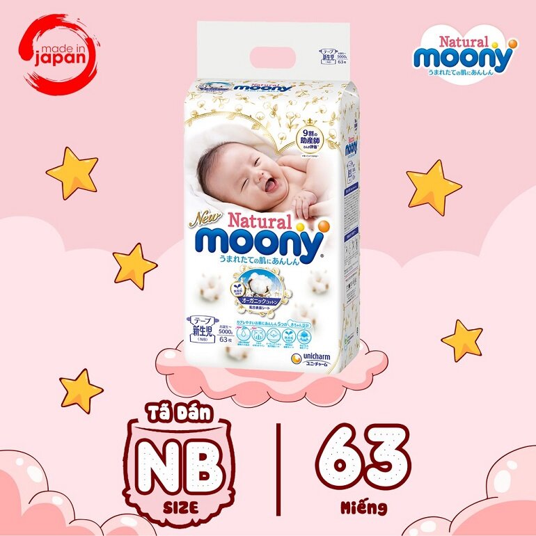 Moony Natural Newborn - Tã dán cho trẻ sơ sinh